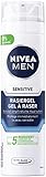 Nivea Men Sensitive Rasiergel, Rasiergel für eine glatte und sanfte Rasur, schonendes Rasiergel für Herren, 6er Pack (6 x 200 ml)