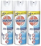 Sagrotan Hygiene-Spray (Aerosol) Desinfektionsmittel (für Textilien und Oberflächen im Haushalt, Sprühflasche im praktischen Vorteilspack) 3 x 500 ml